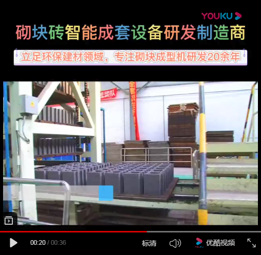 空心砌塊磚機生產(chǎn)空心磚現(xiàn)場實拍視頻