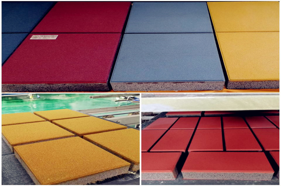 PC仿石制磚生產(chǎn)線：銀馬透水磚機設(shè)備制品有何不同？